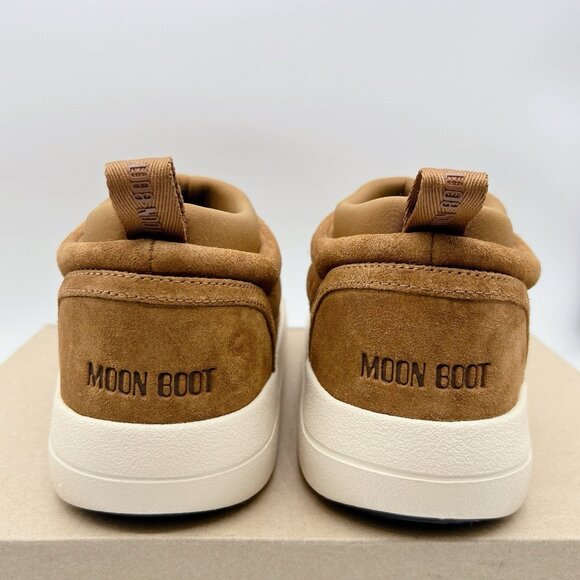 Moon Boot Park Soft Suede Slip On logo-print Sneakers Womens US 7 COGNAC - Picture 2 of 14